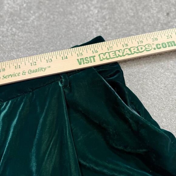 Gibson Latimer NWT Velvet Trousers Emerald Green High Rise Wide Leg 16 Holidays - Picture 11 of 16